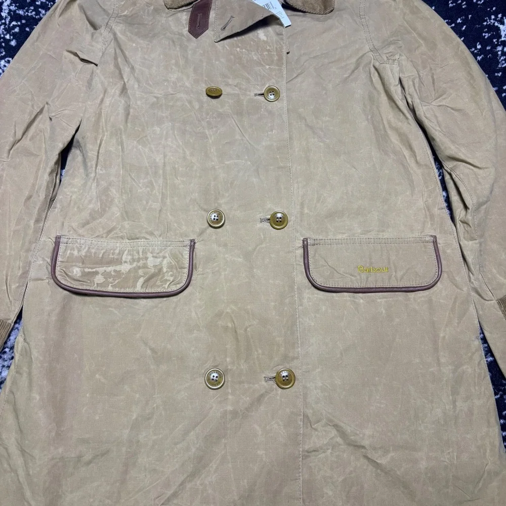 Barbour Icons Re-Engineered Haydon Waxed Trench Coat Sand Size 8 LSP0023KH51